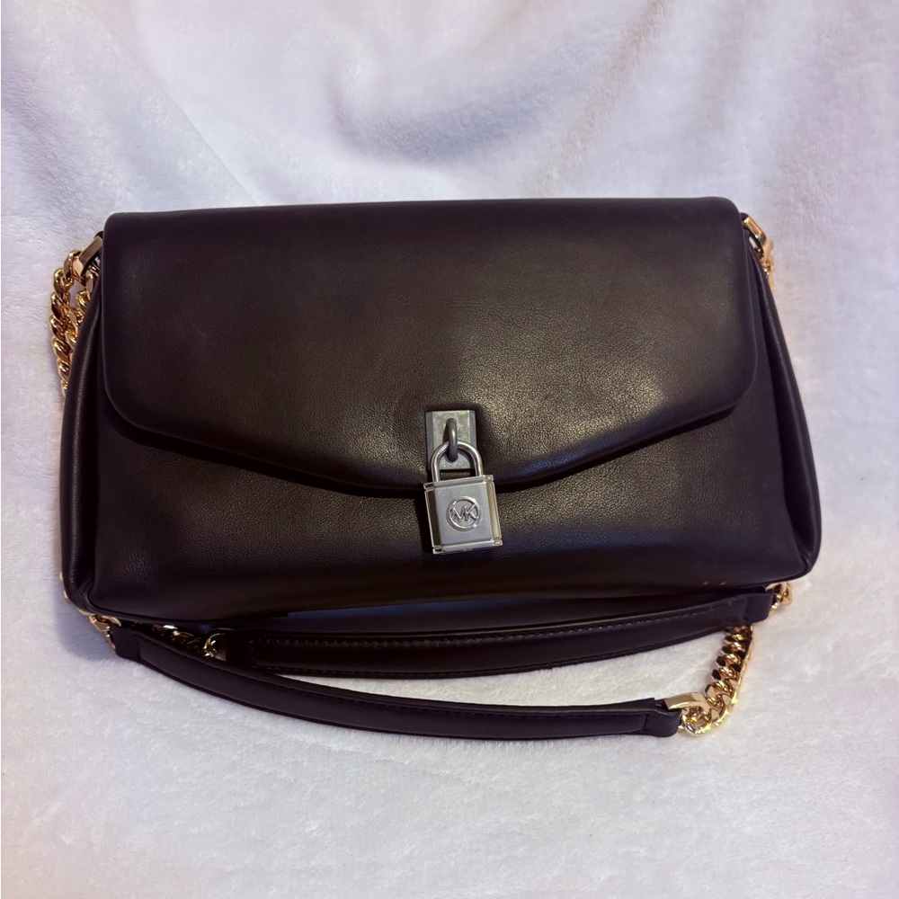 FIRST GIVEAWAY- Michael Kors Black Shoulder Bag with Gold Accents - Picture 2 of 3